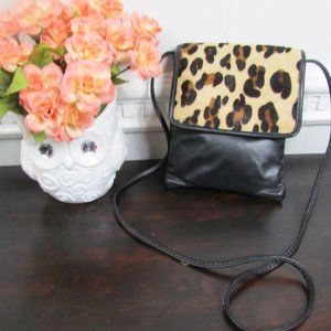 Cheetah and Leather Satchel